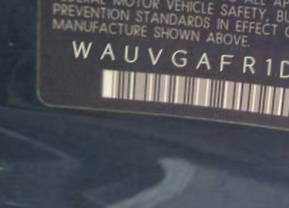 VIN prefix WAUVGAFR1DA0