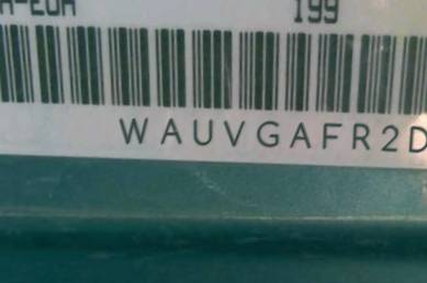 VIN prefix WAUVGAFR2DA0
