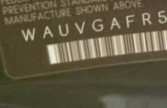 VIN prefix WAUVGAFR5DA0