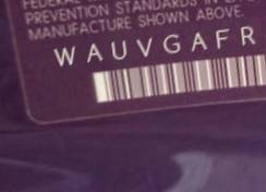 VIN prefix WAUVGAFR6DA0