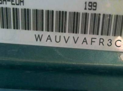 VIN prefix WAUVVAFR3CA0