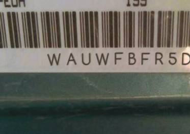 VIN prefix WAUWFBFR5DA0