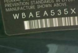 VIN prefix WBAEA535X8CV