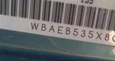VIN prefix WBAEB535X8CX