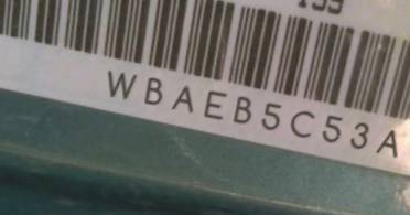 VIN prefix WBAEB5C53AC2