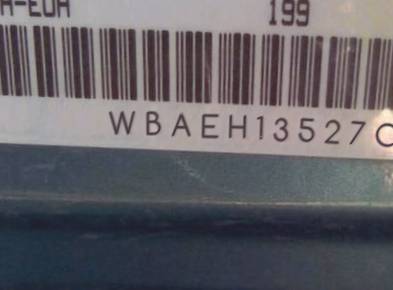 VIN prefix WBAEH13527CR