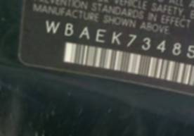 VIN prefix WBAEK73485B2