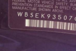 VIN prefix WBSEK93507CY