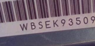 VIN prefix WBSEK93509CY