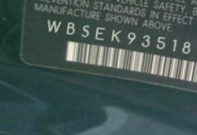 VIN prefix WBSEK93518CY