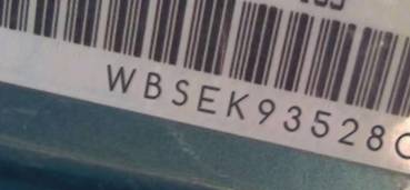 VIN prefix WBSEK93528CY