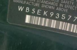 VIN prefix WBSEK93577CY