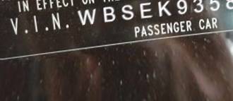 VIN prefix WBSEK93589CY