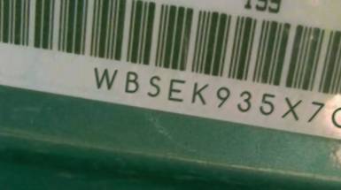 VIN prefix WBSEK935X7CS