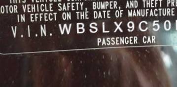 VIN prefix WBSLX9C50DD1