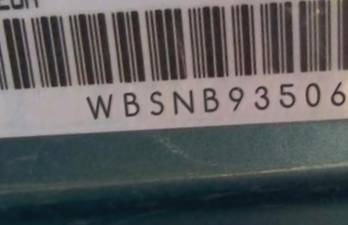 VIN prefix WBSNB93506CX