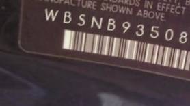 VIN prefix WBSNB93508CX