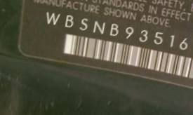 VIN prefix WBSNB93516B5