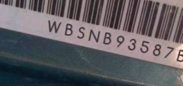 VIN prefix WBSNB93587B5