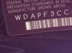 VIN prefix WDAPF3CC6D95