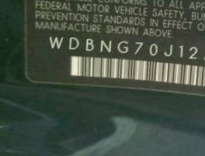 VIN prefix WDBNG70J12A3