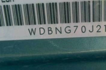 VIN prefix WDBNG70J21A1