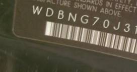 VIN prefix WDBNG70J31A1