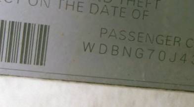 VIN prefix WDBNG70J43A3