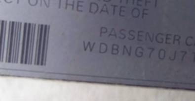 VIN prefix WDBNG70J71A1