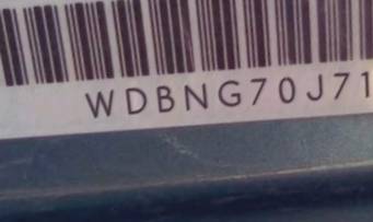 VIN prefix WDBNG70J71A2