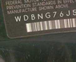 VIN prefix WDBNG76J54A3