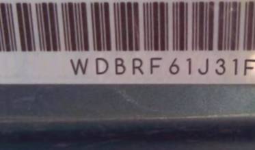 VIN prefix WDBRF61J31F1