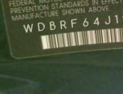 VIN prefix WDBRF64J12F1