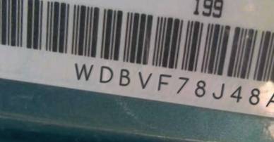 VIN prefix WDBVF78J48A0