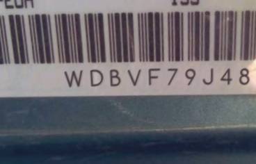 VIN prefix WDBVF79J48A0