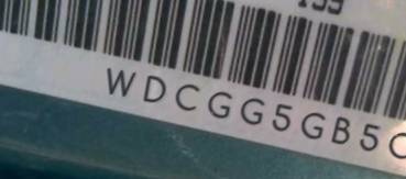 VIN prefix WDCGG5GB5CF8