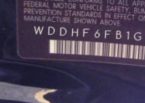 VIN prefix WDDHF6FB1GB2