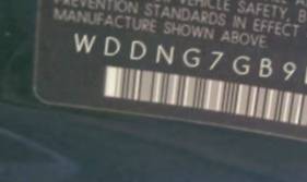 VIN prefix WDDNG7GB9BA3