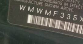VIN prefix WMWMF335X8TT