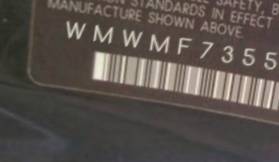 VIN prefix WMWMF73559TV