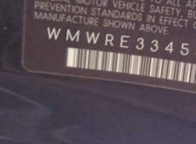 VIN prefix WMWRE33454TD