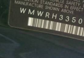VIN prefix WMWRH33505TK