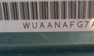 VIN prefix WUAANAFG7AN0
