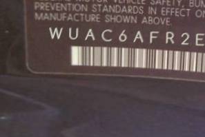 VIN prefix WUAC6AFR2EA9