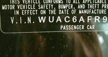 VIN prefix WUAC6AFR9EA9