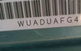 VIN prefix WUADUAFG4AN0