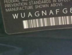 VIN prefix WUAGNAFG8CN0