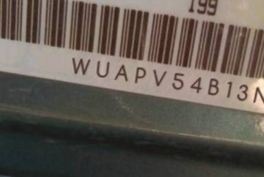 VIN prefix WUAPV54B13N9