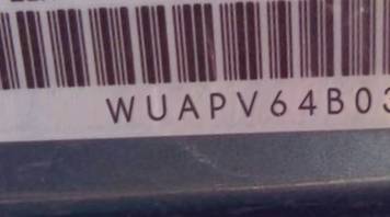 VIN prefix WUAPV64B03N9