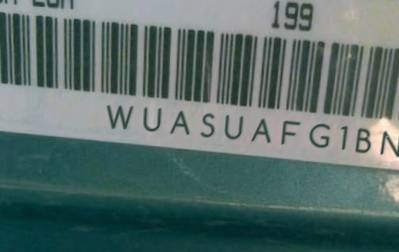 VIN prefix WUASUAFG1BN0